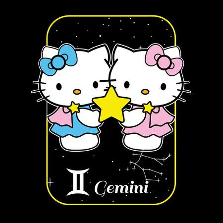 Koszulka Czarna - Hello Kitty - WYBIERZ KOLOR KOSZULKI I FASON