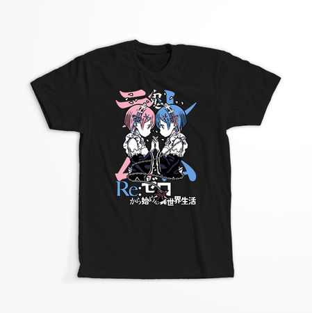 Koszulka Czarna Re:Zero - WYBIERZ KOLOR KOSZULKI I FASON