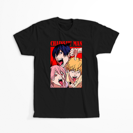Koszulka Czarna Chainsaw Man WYBIERZ KOLOR KOSZULKI I FASON