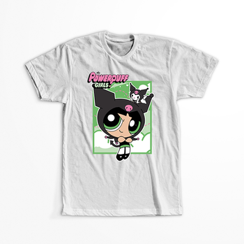 Koszulka Biała - Kuromi & The Powerpuff Girls - WYBIERZ KOLOR KOSZULKI I FASON