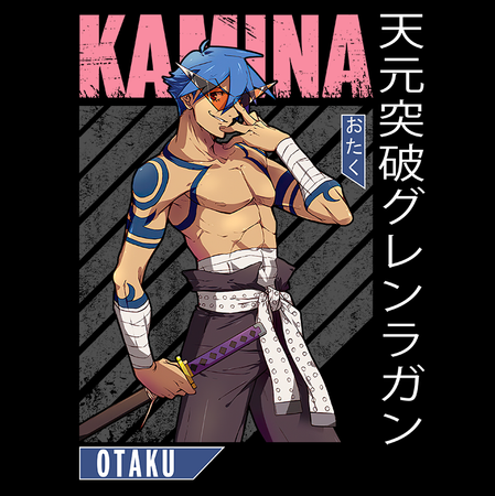 Koszulka Czarna Tengen Toppa Gurren Lagann  - WYBIERZ KOLOR KOSZULKI I FASON