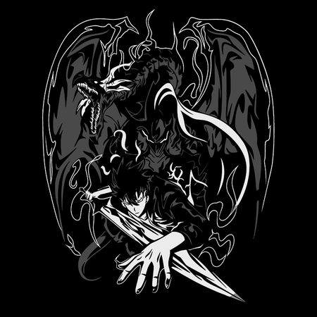 Koszulka Czarna - Solo Leveling - WYBIERZ KOLOR KOSZULKI I FASON