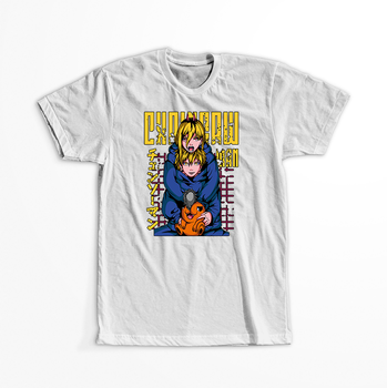 Koszulka Biała Chainsaw Man WYBIERZ KOLOR KOSZULKI I FASON