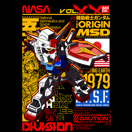 Koszulka Biała Gundam - WYBIERZ KOLOR KOSZULKI I FASON