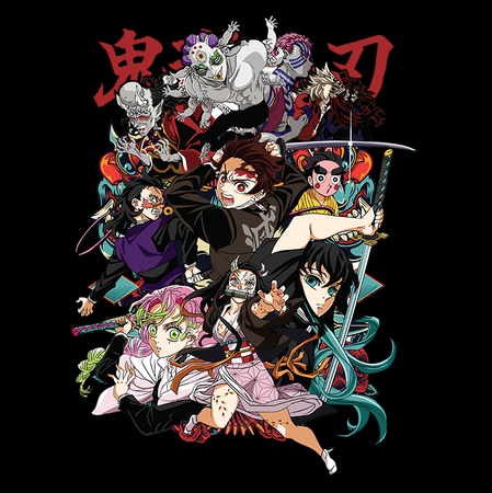 Koszulka Biała Demon Slayer / Kimetsu no Yaiba / Miecz zabójcy demonów - WYBIERZ KOLOR KOSZULKI I FASON