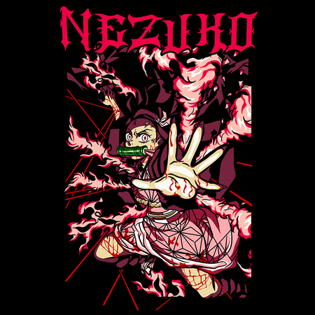 Koszulka Czarna Demon Slayer / Kimetsu no Yaiba / Miecz zabójcy demonów - WYBIERZ KOLOR KOSZULKI I FASON