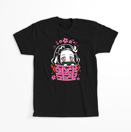 Koszulka Czarna Demon Slayer / Kimetsu no Yaiba / Miecz zabójcy demonów - WYBIERZ KOLOR KOSZULKI I FASON