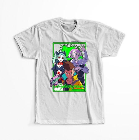 Koszulka Biała Cyberpunk Edgerunners - WYBIERZ KOLOR KOSZULKI I FASON