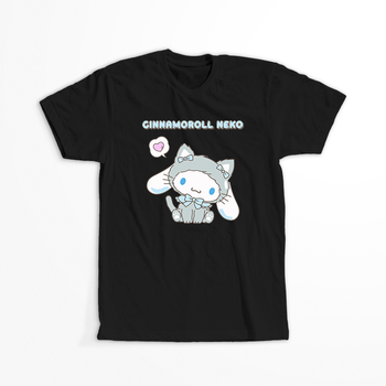 Koszulka Czarna -  Cinnamoroll - WYBIERZ KOLOR KOSZULKI I FASON