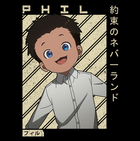 Koszulka Czarna - The Promised Neverland - WYBIERZ KOLOR KOSZULKI I FASON