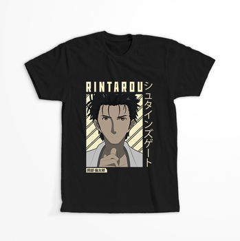 Koszulka Czarna - Steins;Gate - WYBIERZ KOLOR KOSZULKI I FASON