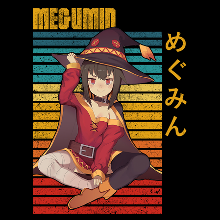 Koszulka Czarna KonoSuba: God's Blessing on This Wonderful World! / Kono Subarashii Sekai ni Shukufuku wo! - WYBIERZ KOLOR KOSZULKI I FASON