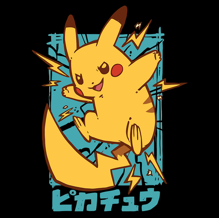 Koszulka Czarna - Pokemon x Naruto - WYBIERZ KOLOR KOSZULKI I FASON