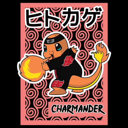 Koszulka Czarna - Pokemon x Naruto - WYBIERZ KOLOR KOSZULKI I FASON