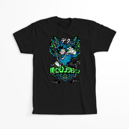 Koszulka Czarna My Hero Academia / Akademia bohaterów - WYBIERZ KOLOR KOSZULKI I FASON