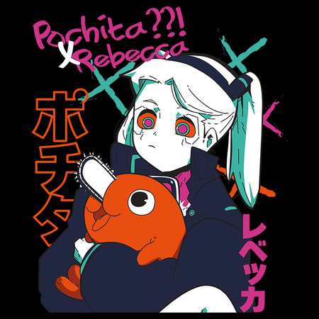 Koszulka Czarna Cyberpunk Edgerunners - WYBIERZ KOLOR KOSZULKI I FASON