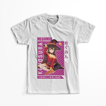 Koszulka Biała KonoSuba: God's Blessing on This Wonderful World! / Kono Subarashii Sekai ni Shukufuku wo! - WYBIERZ KOLOR KOSZULKI I FASON