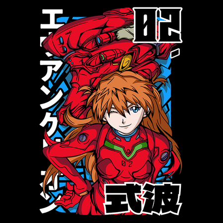 Koszulka Czarna Neon Genesis Evangelion - WYBIERZ KOLOR KOSZULKI I FASON