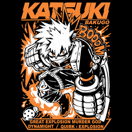 Koszulka Czarna My Hero Academia / Akademia bohaterów - WYBIERZ KOLOR KOSZULKI I FASON