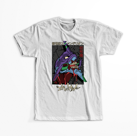 Koszulka Biała Neon Genesis Evangelion - WYBIERZ KOLOR KOSZULKI I FASON