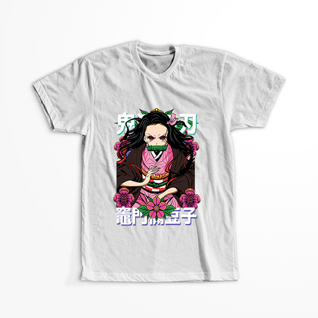 Koszulka Biała Demon Slayer / Kimetsu no Yaiba / Miecz zabójcy demonów - WYBIERZ KOLOR KOSZULKI I FASON