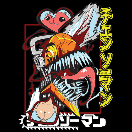 Koszulka Czarna Chainsaw Man WYBIERZ KOLOR KOSZULKI I FASON