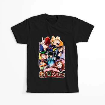 Koszulka Czarna My Hero Academia / Akademia bohaterów - WYBIERZ KOLOR KOSZULKI I FASON