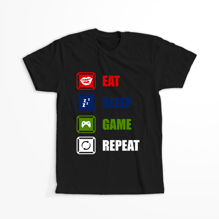 Koszulka Eat, Sleep, Game, Repeate WYBIERZ KOLOR KOSZULKI I FASON