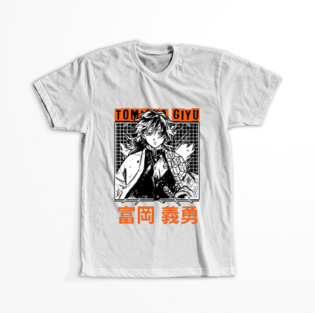 Koszulka Biała Demon Slayer / Kimetsu no Yaiba / Miecz zabójcy demonów - WYBIERZ KOLOR KOSZULKI I FASON