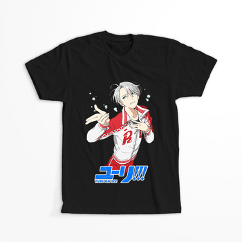 Koszulka Czarna - Yuri on Ice - WYBIERZ KOLOR KOSZULKI I FASON