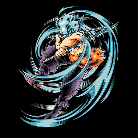 Koszulka Czarna Demon Slayer / Kimetsu no Yaiba / Miecz zabójcy demonów - WYBIERZ KOLOR KOSZULKI I FASON