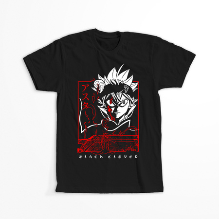 Koszulka Czarna - Black Clover - WYBIERZ KOLOR KOSZULKI I FASON