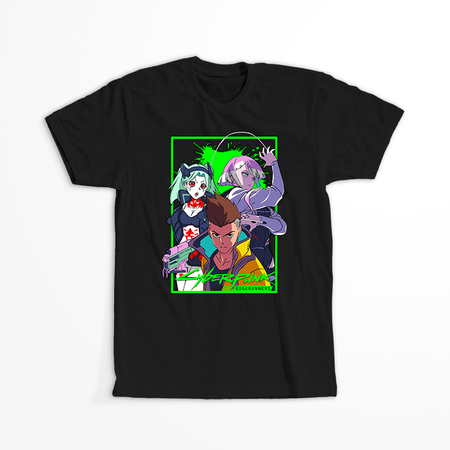 Koszulka Czarna Cyberpunk Edgerunners - WYBIERZ KOLOR KOSZULKI I FASON