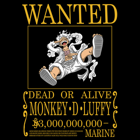 Koszulka Czarna One Piece - WYBIERZ KOLOR KOSZULKI I FASON