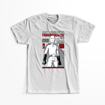 Koszulka Biała One-Punch Man - WYBIERZ KOLOR KOSZULKI I FASON