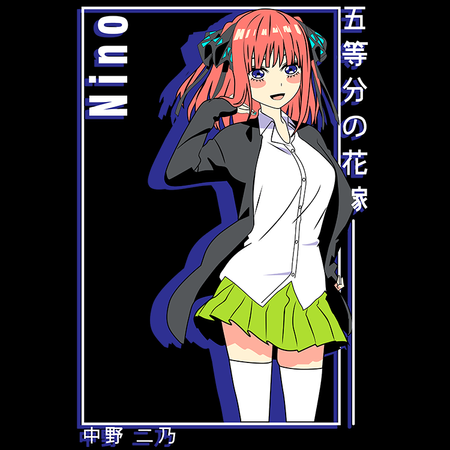 Koszulka Czarna - The Quintessential Quintuplet  - WYBIERZ KOLOR KOSZULKI I FASON