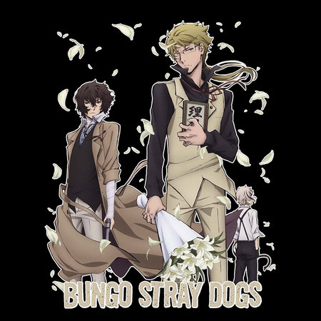 Koszulka Czarna - Bungou Stray Dogs - WYBIERZ KOLOR KOSZULKI I FASON