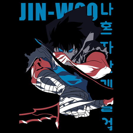 Koszulka Czarna - Solo Leveling  - WYBIERZ KOLOR KOSZULKI I FASON