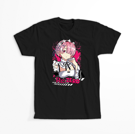 Koszulka Czarna Re:Zero - WYBIERZ KOLOR KOSZULKI I FASON