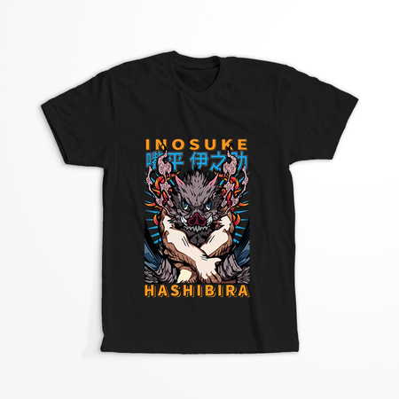 Koszulka Czarna Demon Slayer / Kimetsu no Yaiba / Miecz zabójcy demonów - WYBIERZ KOLOR KOSZULKI I FASON