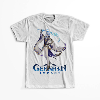 Koszulka Biała Genshin Impact - Kamisato Ayato - WYBIERZ KOLOR KOSZULKI I FASON
