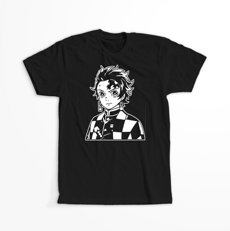 Koszulka Czarna Demon Slayer / Kimetsu no Yaiba / Miecz zabójcy demonów - WYBIERZ KOLOR KOSZULKI I FASON