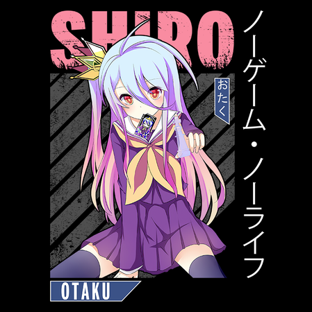 Koszulka Biała No Game No Life - WYBIERZ KOLOR KOSZULKI I FASON