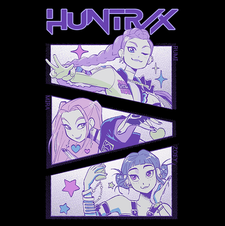 Koszulka Czarna KPop Demon Hunters WYBIERZ KOLOR KOSZULKI I FASON