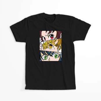 Koszulka Czarna Demon Slayer / Kimetsu no Yaiba / Miecz zabójcy demonów - WYBIERZ KOLOR KOSZULKI I FASON