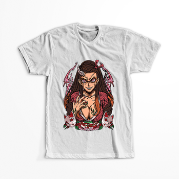 Koszulka Biała Demon Slayer / Kimetsu no Yaiba / Miecz zabójcy demonów - WYBIERZ KOLOR KOSZULKI I FASON