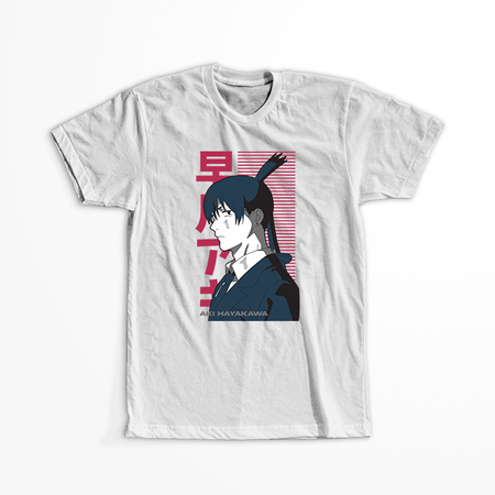 Koszulka Biała Chainsaw Man WYBIERZ KOLOR KOSZULKI I FASON