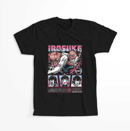 Koszulka Czarna Demon Slayer / Kimetsu no Yaiba / Miecz zabójcy demonów - WYBIERZ KOLOR KOSZULKI I FASON