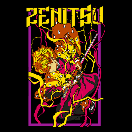 Koszulka Czarna Demon Slayer / Kimetsu no Yaiba / Miecz zabójcy demonów - WYBIERZ KOLOR KOSZULKI I FASON