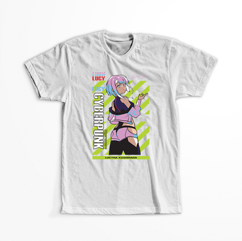 Koszulka Biała Cyberpunk Edgerunners - WYBIERZ KOLOR KOSZULKI I FASON